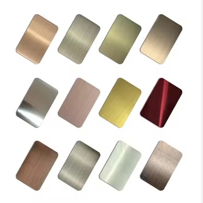 ভালো দাম 304 স্টেইনলেস স্টীল রঙ প্লেট Aisi 2mm Brushed Ss 304 316 আলংকারিক চুলের লাইন স্টেইনলেস স্টীল শীট অনলাইন